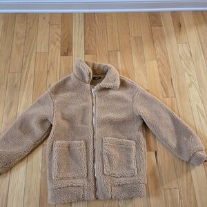 SHEIN Tan Kids Sherpa Jacket